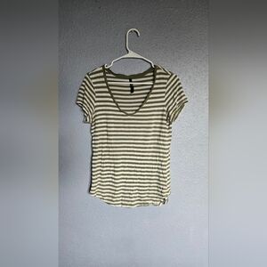 Striped Green and White Women's Top